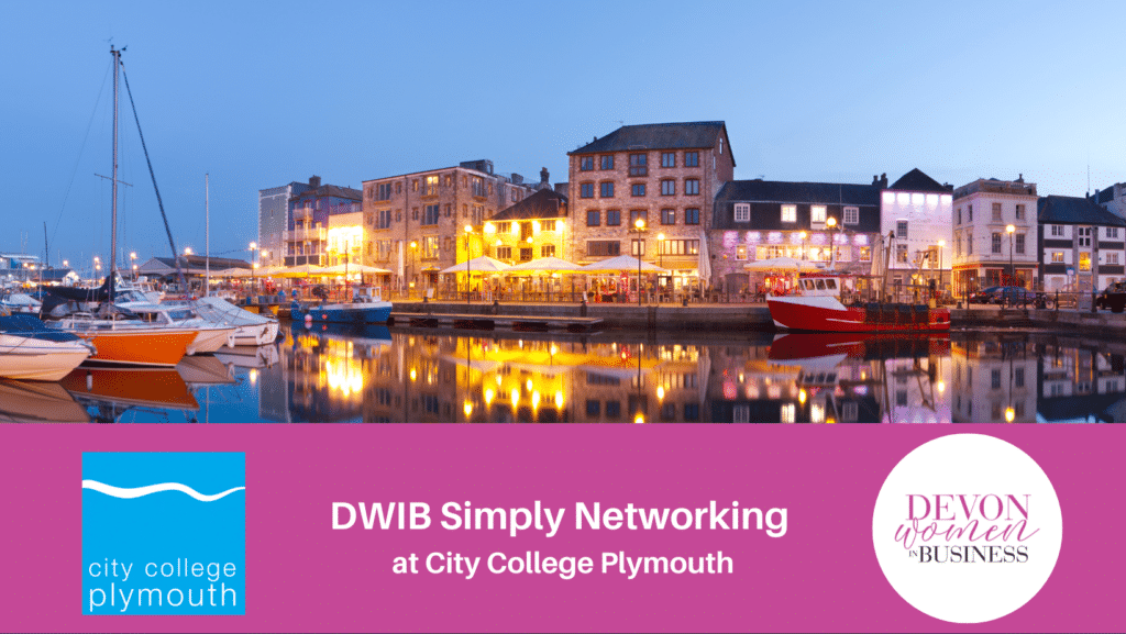 View of Plymouth. DWIB Simply Networking at City College Plymouth. Devon Women in Business