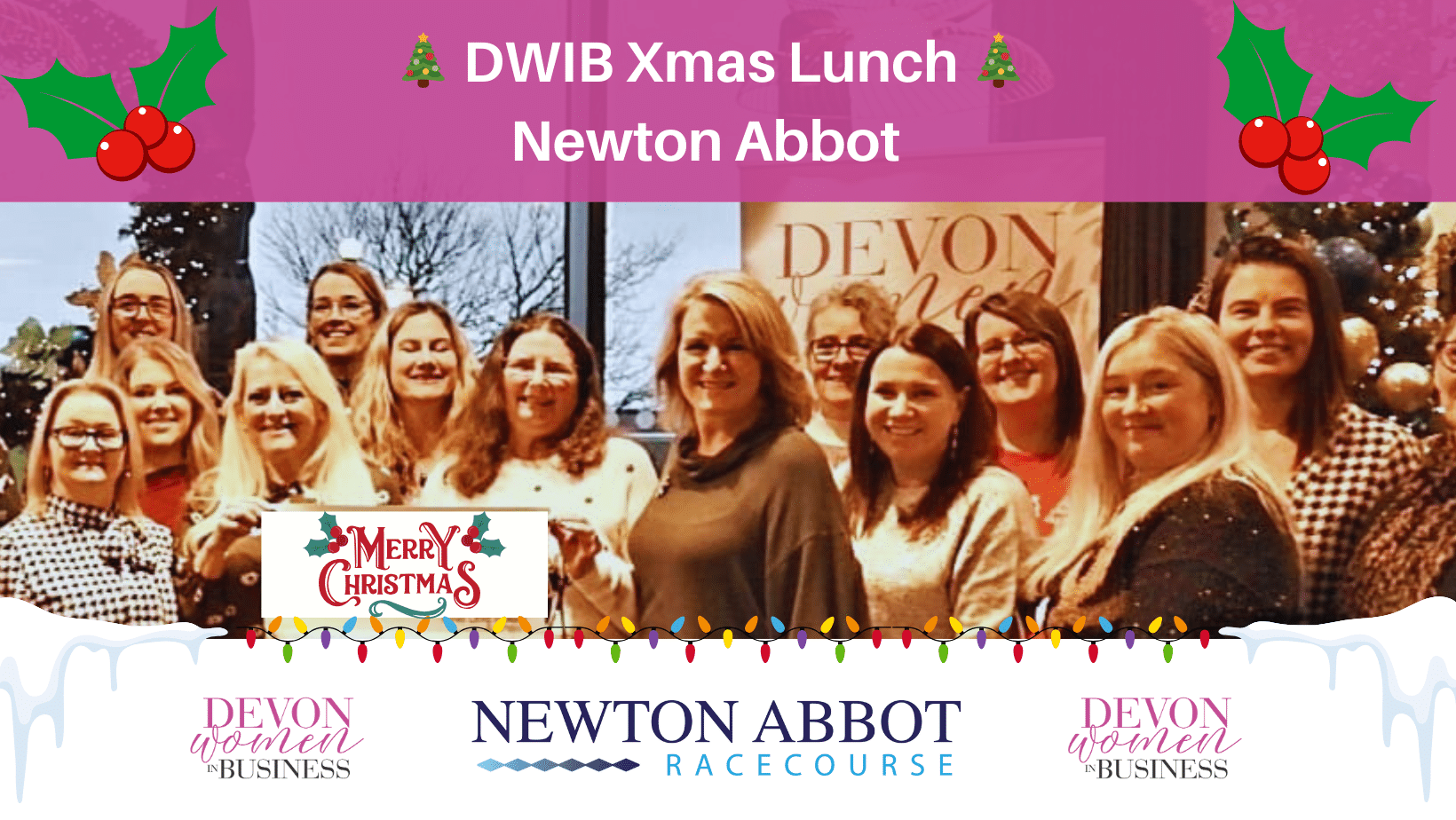 Image featuring devon women in business celebrating Xmas.