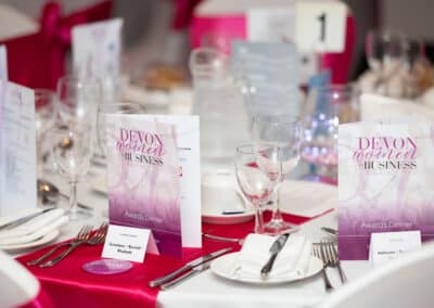 Table setting for the DWIB Awards 2025